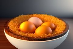 3d-render-eggs-bowl-wood-table-cloth-1