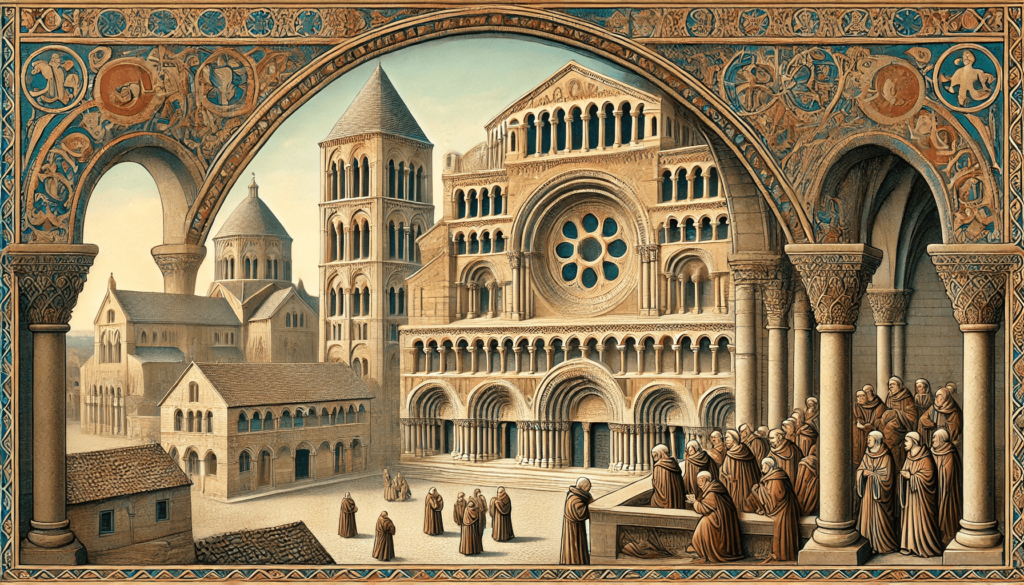 Explore Romanesque art: medieval Europe's architectural marvels, featuring robust structures, semi-circular arches, and intricate sculptural decoration.