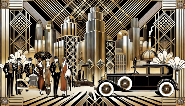 "Art Deco Elegance" by Fantasia Pix: High-quality vintage cityscape PNG artwork. Instant download, free license, only $60. Perfect for home decor!