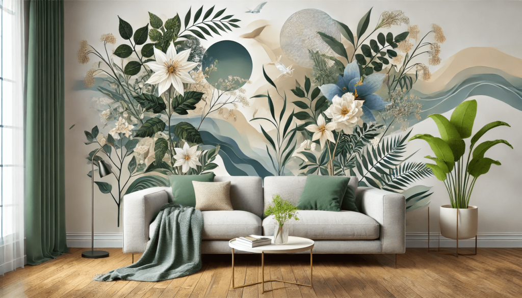 mural living room wall design