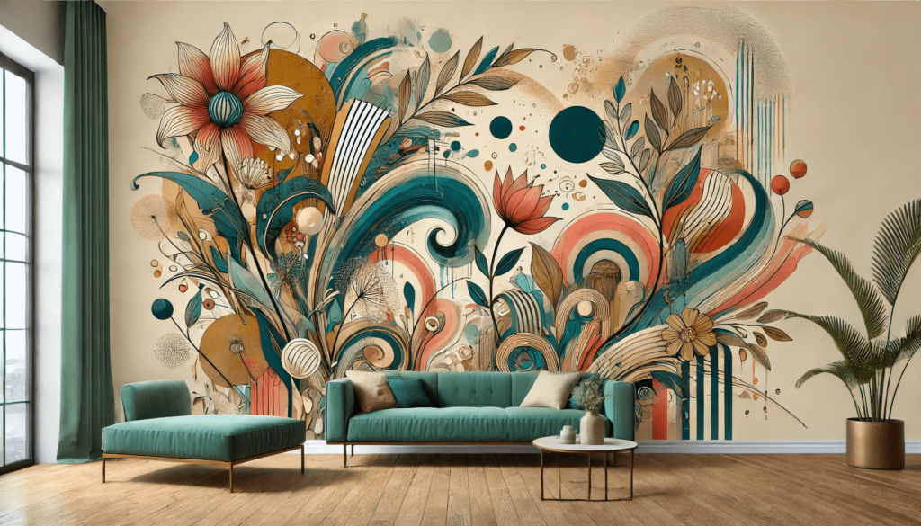 mural living room wall design