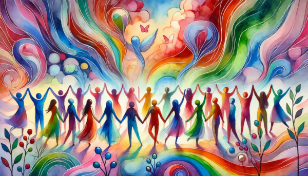 "Celebration of Unity" by Fantasia Pix: Joyful gay art celebrating love and inclusivity. High-quality PNG, instant download, free license, $30. Perfect for wall art, canvas prints, and home decor!