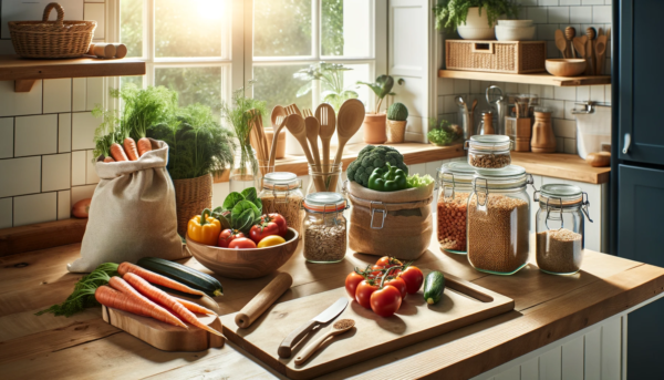 "Sunlit Kitchen Prep" by Fantasia Pix: Bright kitchen scene with fresh produce. Instant $2 download, free license, high-quality PNG for decor.