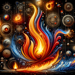 "Vibrant celestial fusion artwork of fire and light. Perfect for wall art, home decor, and digital projects. High-quality PNG, $2 instant download."