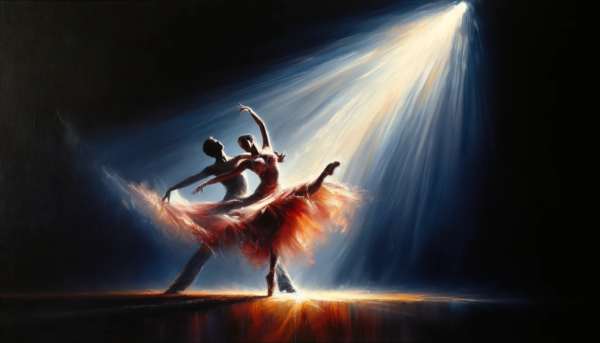 Elegant ballet dancers captured in graceful motion, perfect for wall art or canvas prints. High-quality PNG download for $60, ideal for home decor.