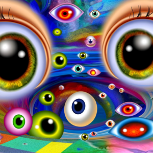 "Surreal eye-themed artwork in vibrant colors. Perfect for wall art, home decor, and digital projects. High-quality PNG, instant $2 download."