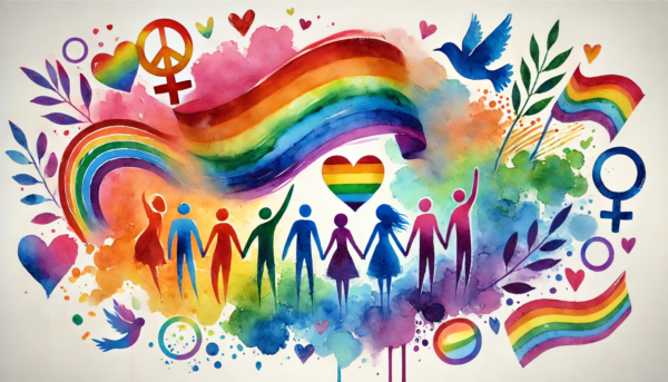 "Unity in Diversity" by Fantasia Pix: Vibrant gay art celebrating love and inclusivity. High-quality PNG, instant download, free license, $30. Perfect for wall art, canvas prints, and home decor!